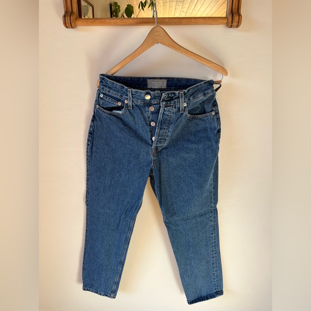 Everlane Curvy 90s Cheeky Straight Blue Denim Women's Jeans Size 28 Ankle